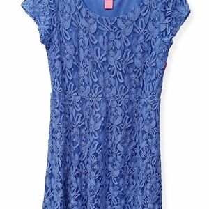 Sunny Leigh Floral Blue Midi Dress